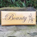 Stable Name Plate – Edwardian Font Dressage Logo Front