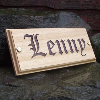 Stable Name Plate - Old English Font