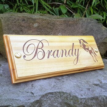 Stable Name Plate - Edwardian & Jumping Horse