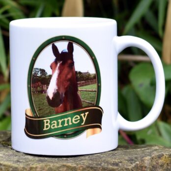 Horse Mug - Green Oval Banner