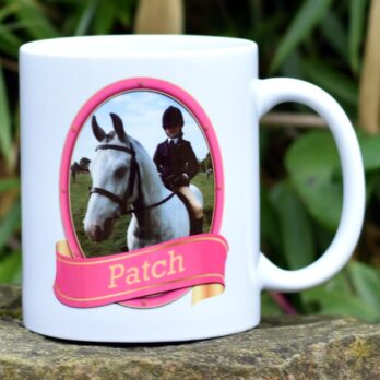 Horse Mug - Pink Oval Banner