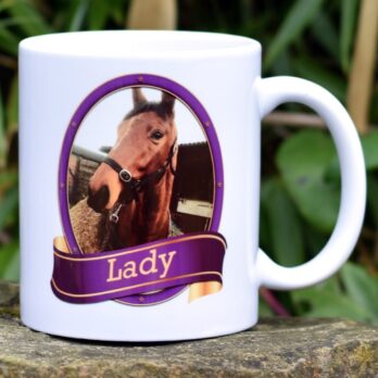 Horse Mug - Purple Oval Banner