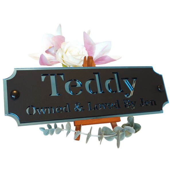 Acrylic-Stable-Name-Plate-Blue-Mirror-Text-Left Acrylic-Stable-Name-Plate-Blue-Mirror-Text-Left