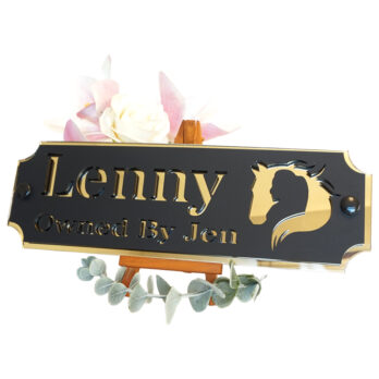 Acrylic-Stable-Name-Plate-Gold-Mirror-Horse-Girl-Logo-Right