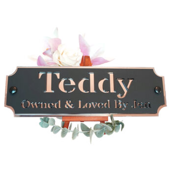 Acrylic-Stable-Name-Plate-Rose-Gold-Mirror-Text-Front