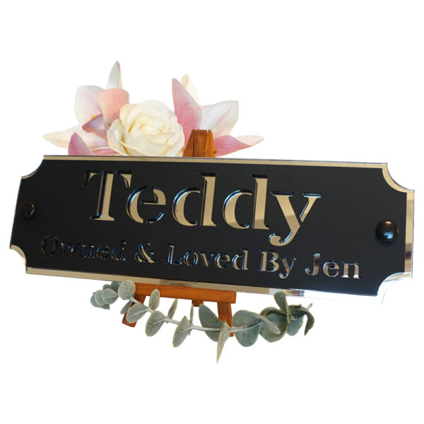 Acrylic-Stable-Name-Plate-Silver-Mirror-Text-Right
