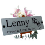 Aluminium-Silver-Stable-Name-Jumping-Horse-Logo-Left