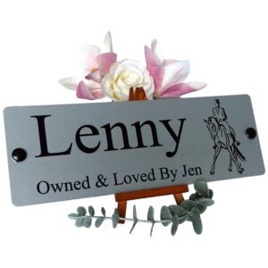 Aluminium-Silver-Stable-Name-Plain-Dressage-Logo-Left