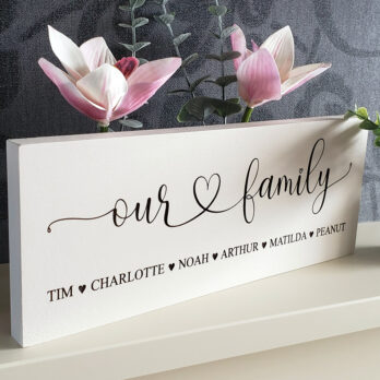 Our Family Sign Left View